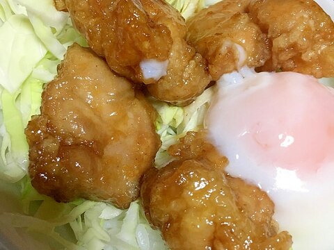 甘辛から揚げと温玉の丼